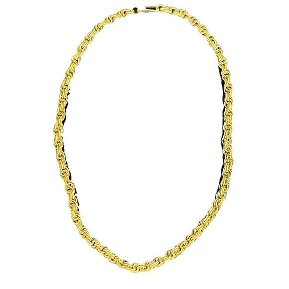 Vtg Designer Signed Gold Tone Necklace Castlecliff 15.5 in. - Picture 2 of 5